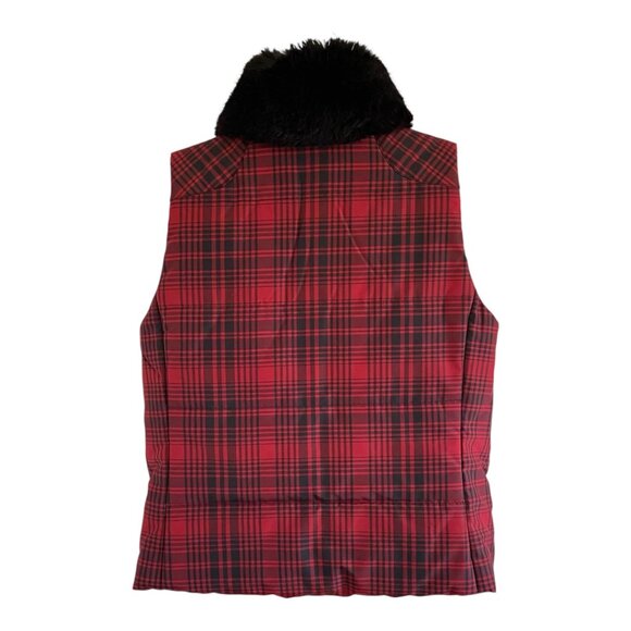 Ralph Lauren Red & Black Zip Up Plaid Puffer Vest Sz M - Picture 3 of 8